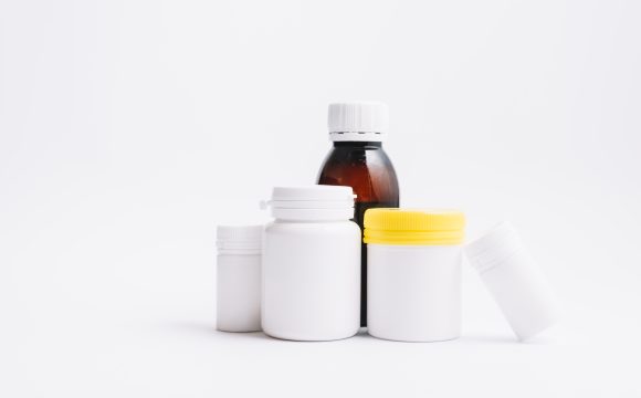 Jars of steroids and supplements